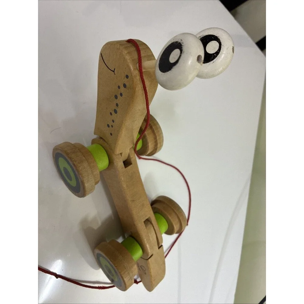 Hape Walk-A-Long Wooden Pull Toy / Toddler Walking Toy Natural Wood
